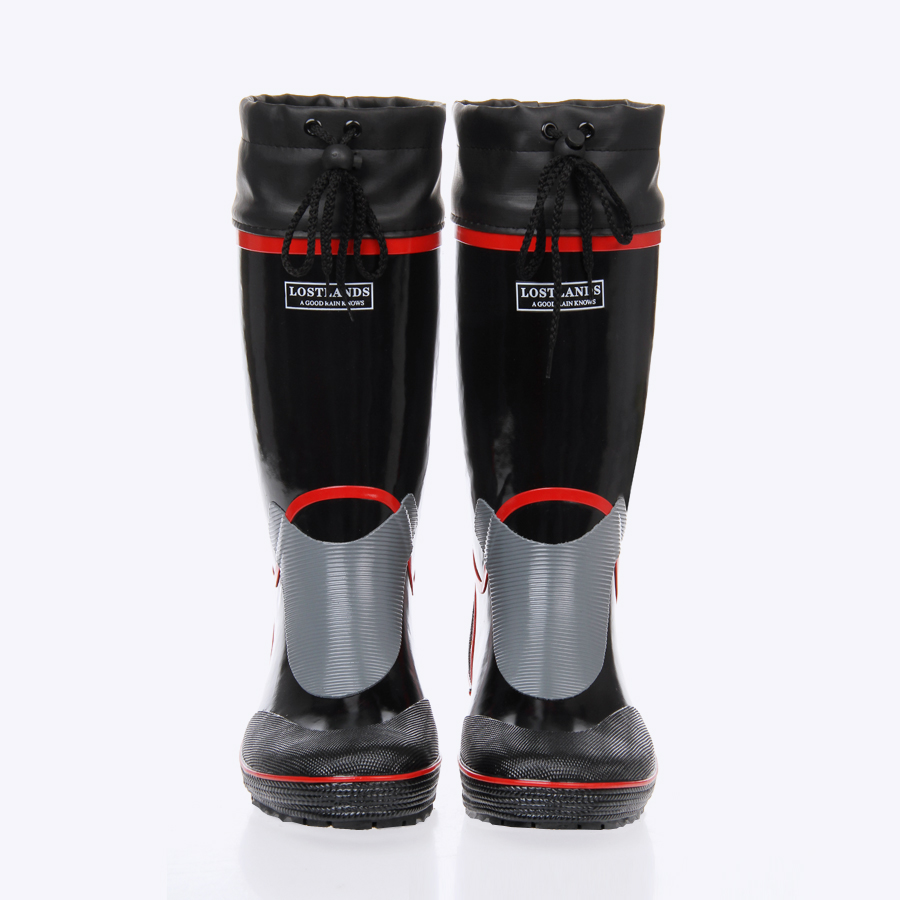 Mid-calf Rain Boots Men Rubber Rainboots High Water Shoes Pvc Gummistiefel Rainboots Flat Anti-slip Plus Size 46 Casual