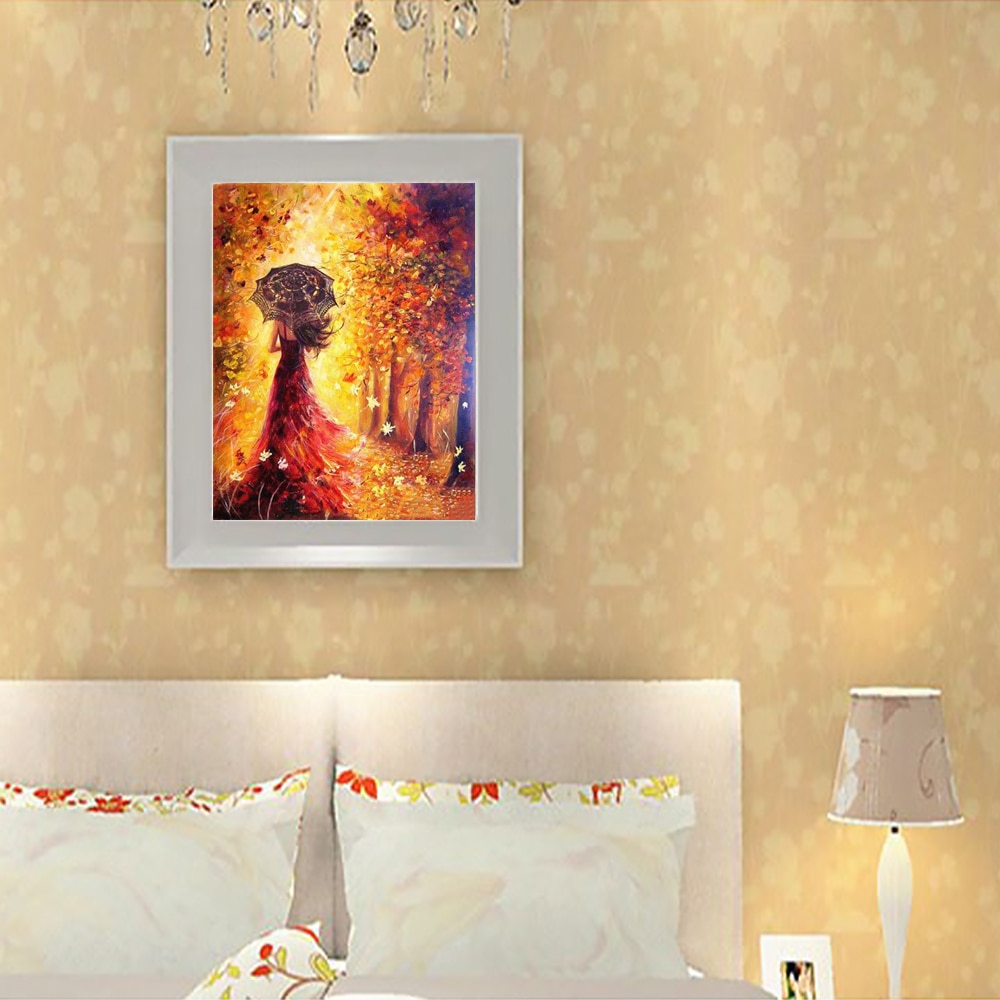 Oil Painting By Numbers Kit Home DIY Paint On Canvas Spring Scenery Frameless