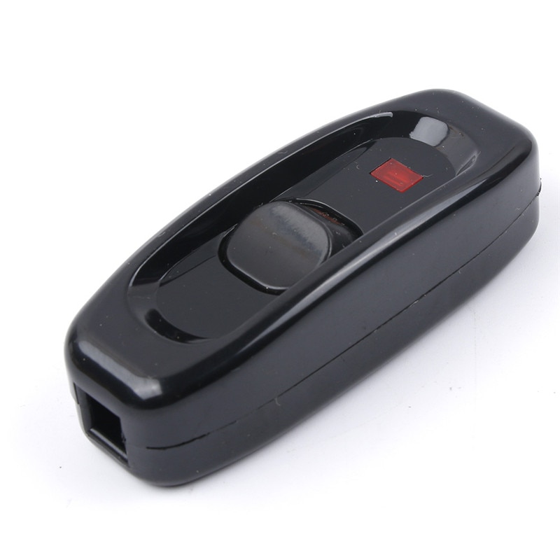 1 Pcs 110-250V 10A White & Black Desk Light ON/OFF Inline Switch Table Lamp Rocker Switch