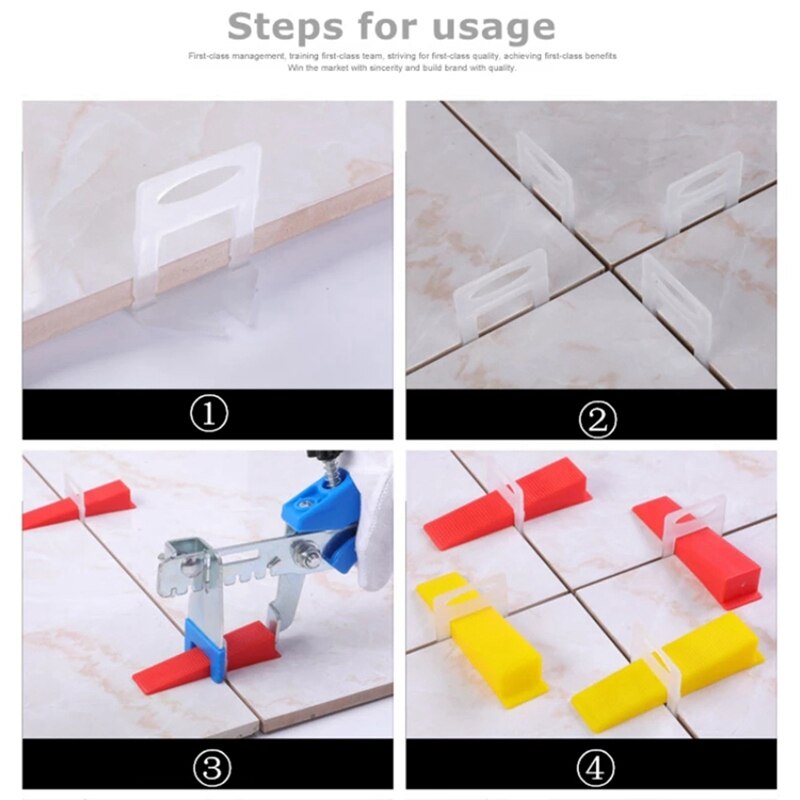 500 Pieces 1MM Tile Levelling System Spacer Clips Flooring Tiling Tool for Leveler Base Construction Tools Accessories