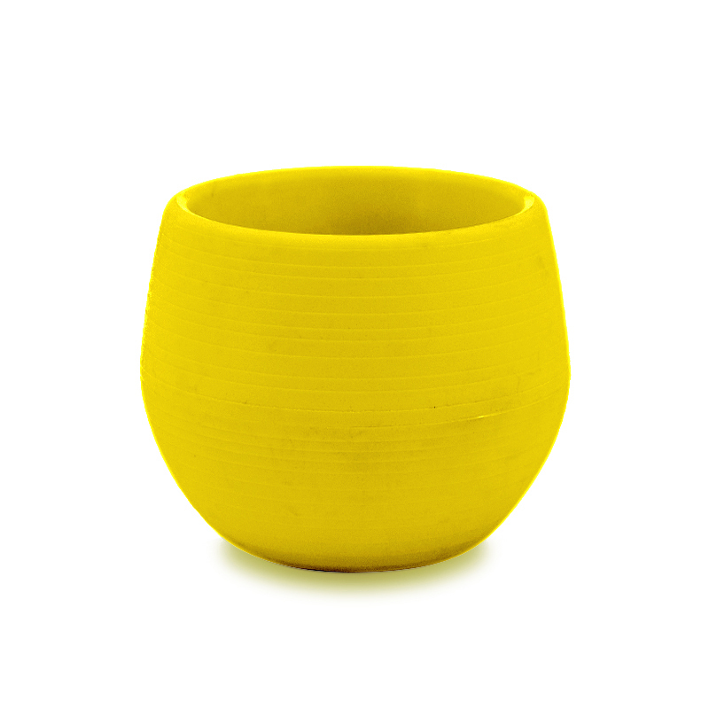 Mini Eco-friendly Colourful Round Plant pot Plastic Flower Pots Plants Bonsai Nursery Pots Garden Home Office Decor: yellow