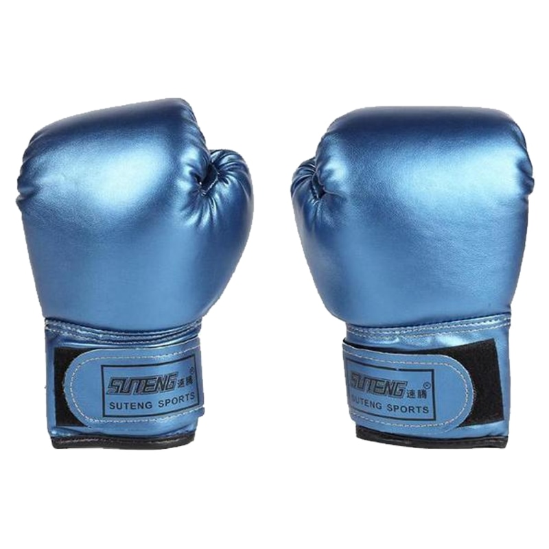 3-10 år børn boksehandsker til børn børn ungdoms boksesæk kickboxing muay thai luffer mma træning sparring handsker: Blå