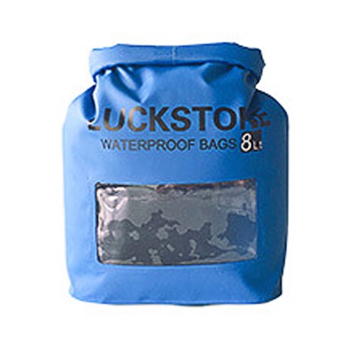 8L IPX5 Waterproof Dry Bag Visible Transparent Window Strap Portable Rafting Swimming Bags Outdoor Travel Camping Storage Case: blue