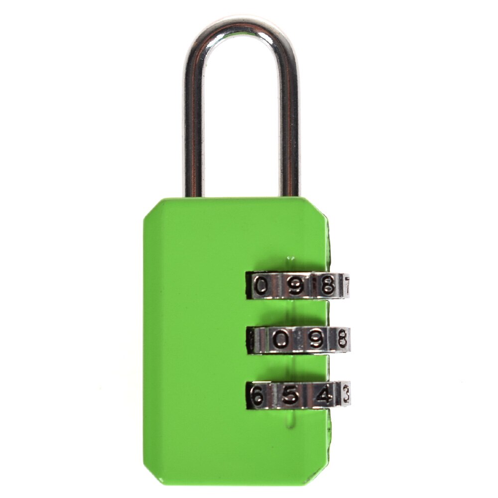 Nice 3 Digit Dial Combination Code Number Lock Padlock For Luggage Zipper Bag Suitcase Drawer durable Locks Travel Safe Lock: Green