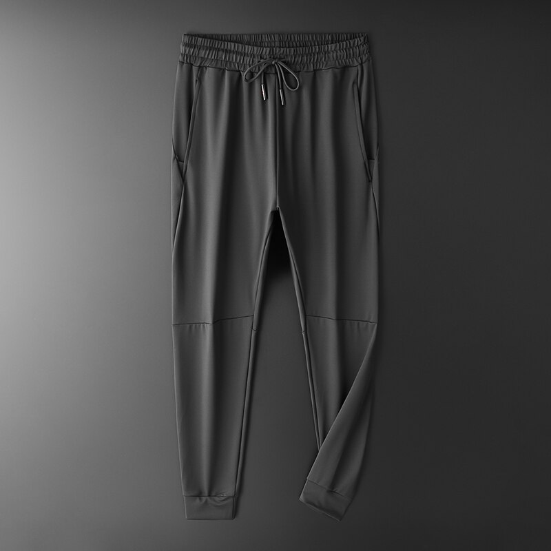 Heren joggingbroeken hardloopbroeken zakken casual joggingbroek snel drogend sportschool training voetbal heren ademende lange broek: Grijs / M
