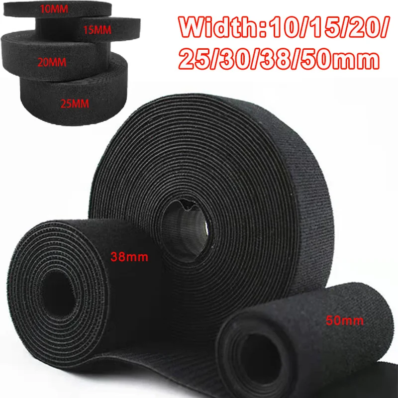 5M/Roll Reusable Fastening Tape Cable Ties Double Side Adhesive Hook and loop Strips Cable Management Tape 10/15/20/30/38/50mm