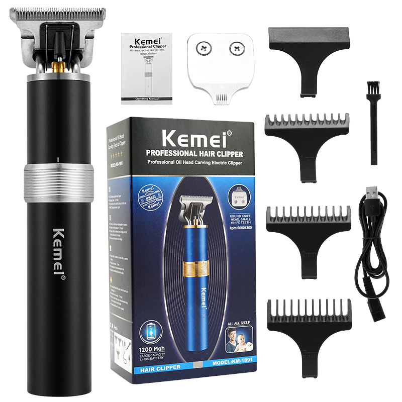 2 in 1 Hair Clipper Bart Nase Trimmer männer Barber USB Aufladbare Klinge 0mm Kahlen Haar Schneiden maschine: Black-Box