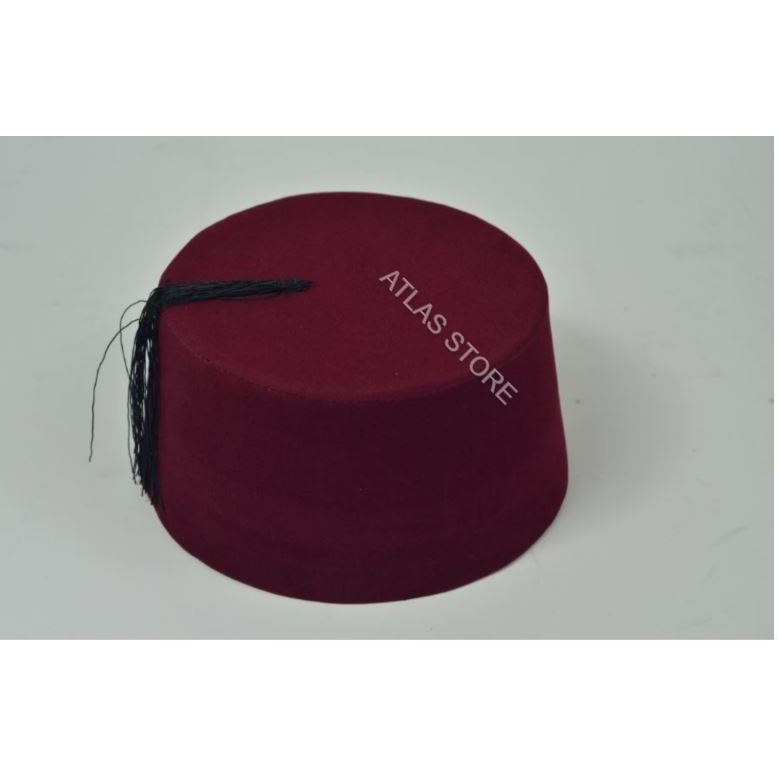 Autentisk folklorisk turkisk fes fez, orientalisk tarboosh, exotisk ottomansk hatt