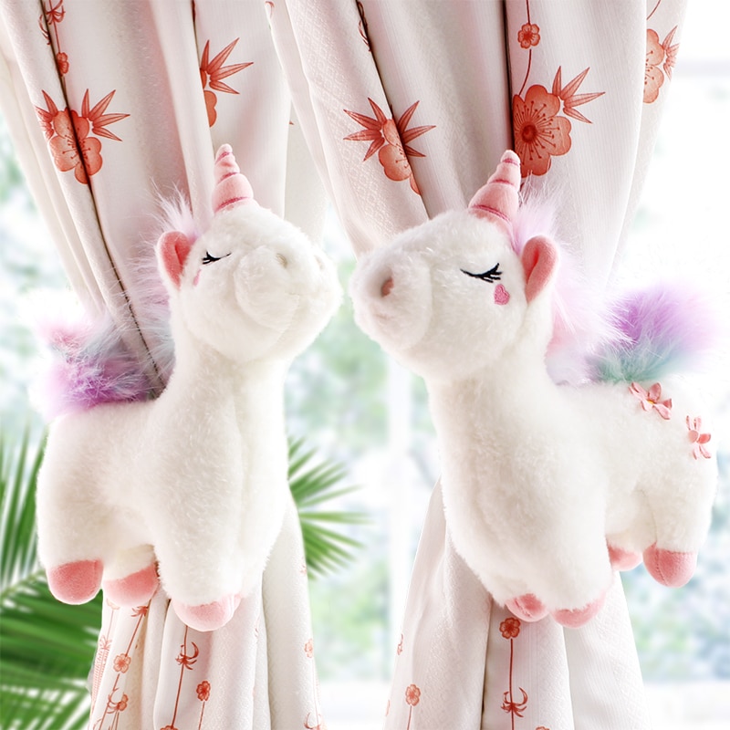 2pcs Unicorn Window Curtain Hook Straps Bedroom Buckle Hangers Belt Tieback Buckle Kids Children Bedroom Decorative Accessories