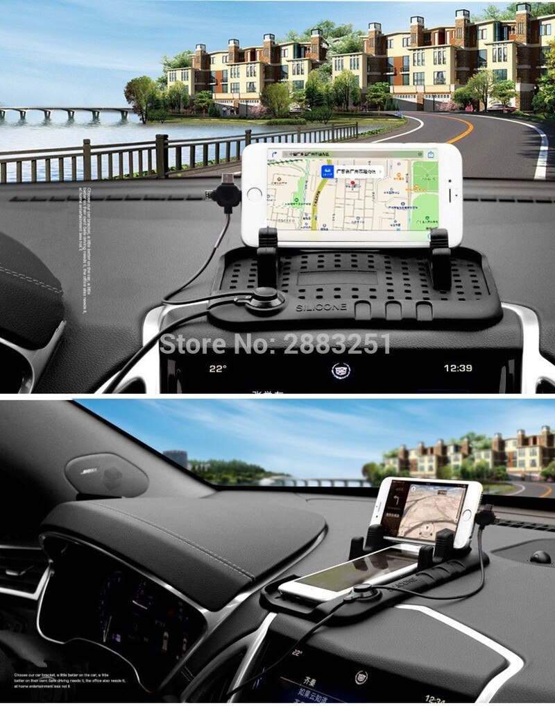 Multifunctionele Car Navigatie Mobiele Telefoon Antislip Mat USB Oplader voor Mitsubishi outlander lancer 10 9 accessoires