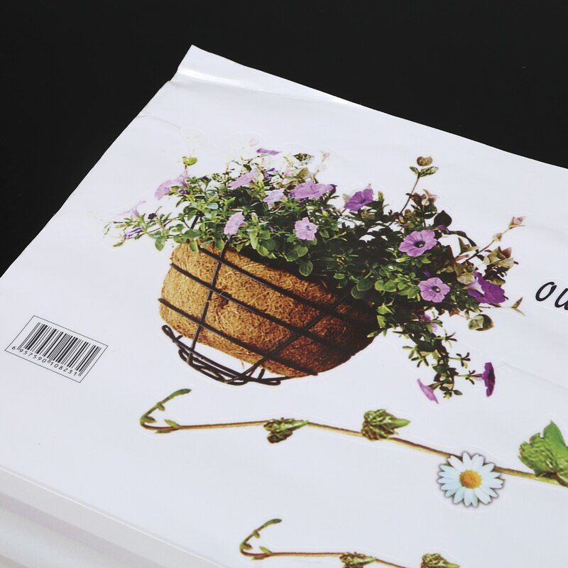 Huge Window 3D Green View Flowers Plant Wall Stickers Art Mural Decal Wallpaper