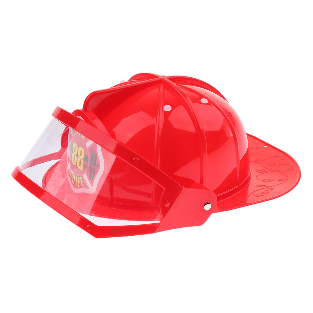 Pretend Play Children Plastic Fireman Helmet Chief Hat Fancy Dress Role Playing