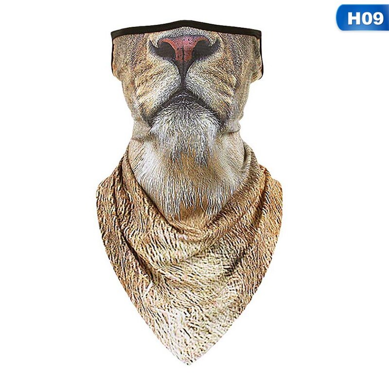 3D Animal Bandana Buffs Neck Gaiter Cycling Fishing Windproof Balaclava Face Mask Scarf Outdoor Hiking Ear Hang Neck Cover: 9