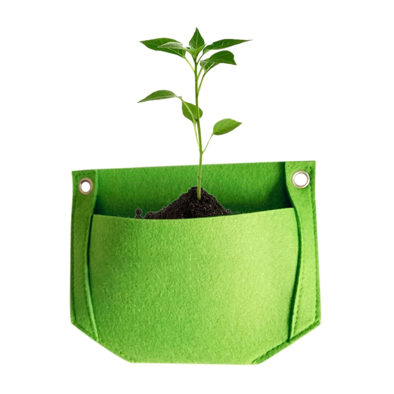 Casa Giardino Pensile Borse Feltro Giardino Coltiva il Sacchetto Tessuto Crescere pentola Giardino Verticale Tessuto Borse E Ripari per Piantumazione di verzura Vasi di Piante Vaso di fiori