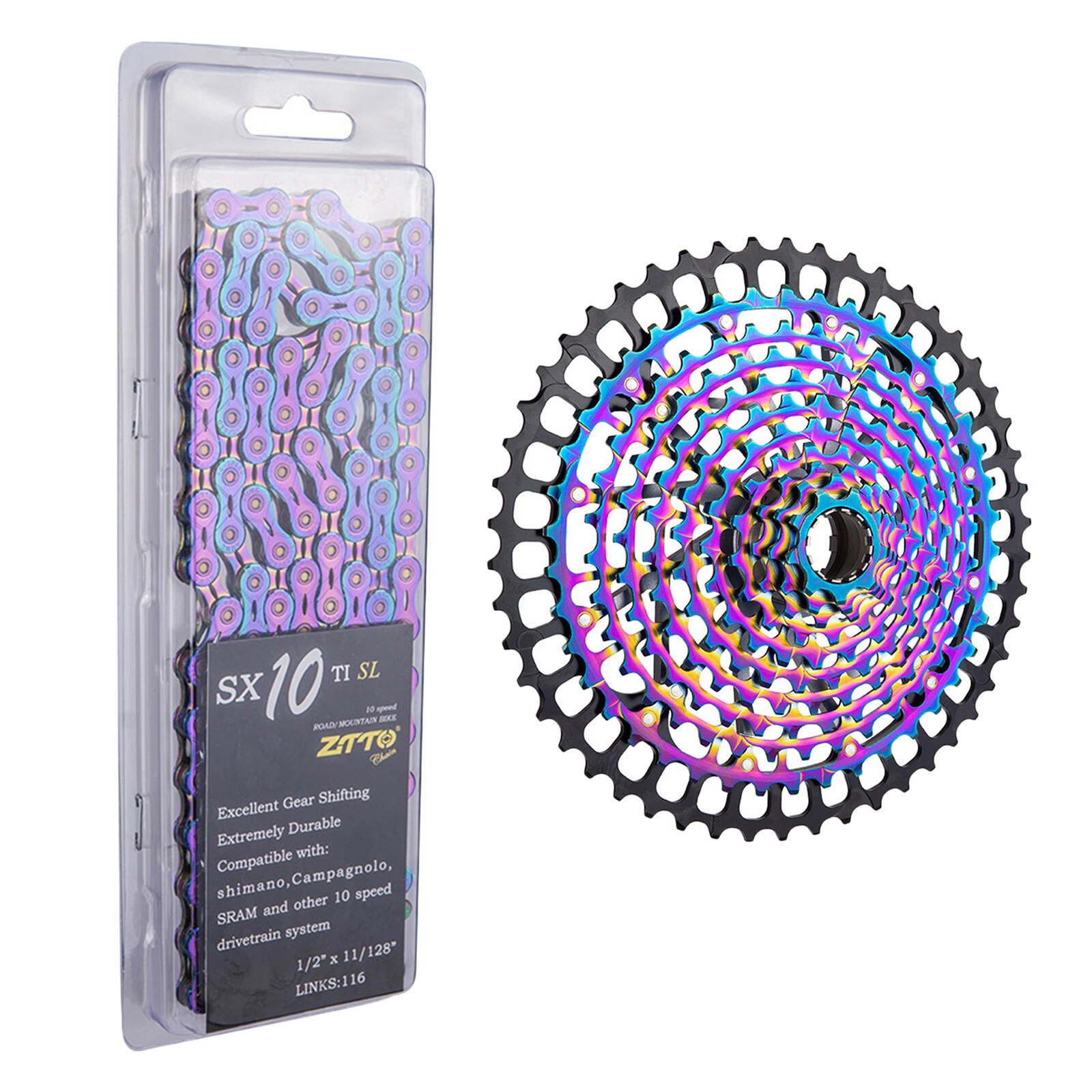 Bike Chain Universal Folding Bicycle 1/2''x11/128'' Chains Fits Shimano: 10S