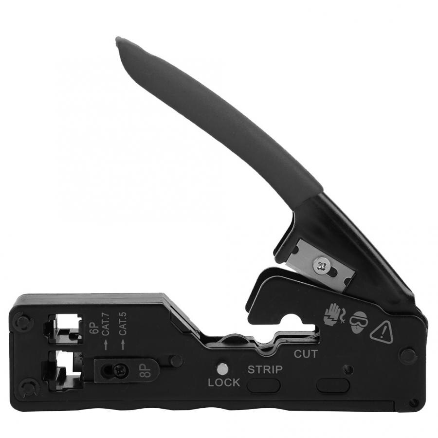 Network Crimper Cable Stripping Plier Network 6P8P Cable Crimping Tools for CAT-5 CAT-6 CAT-7 Wire Crimping: Black