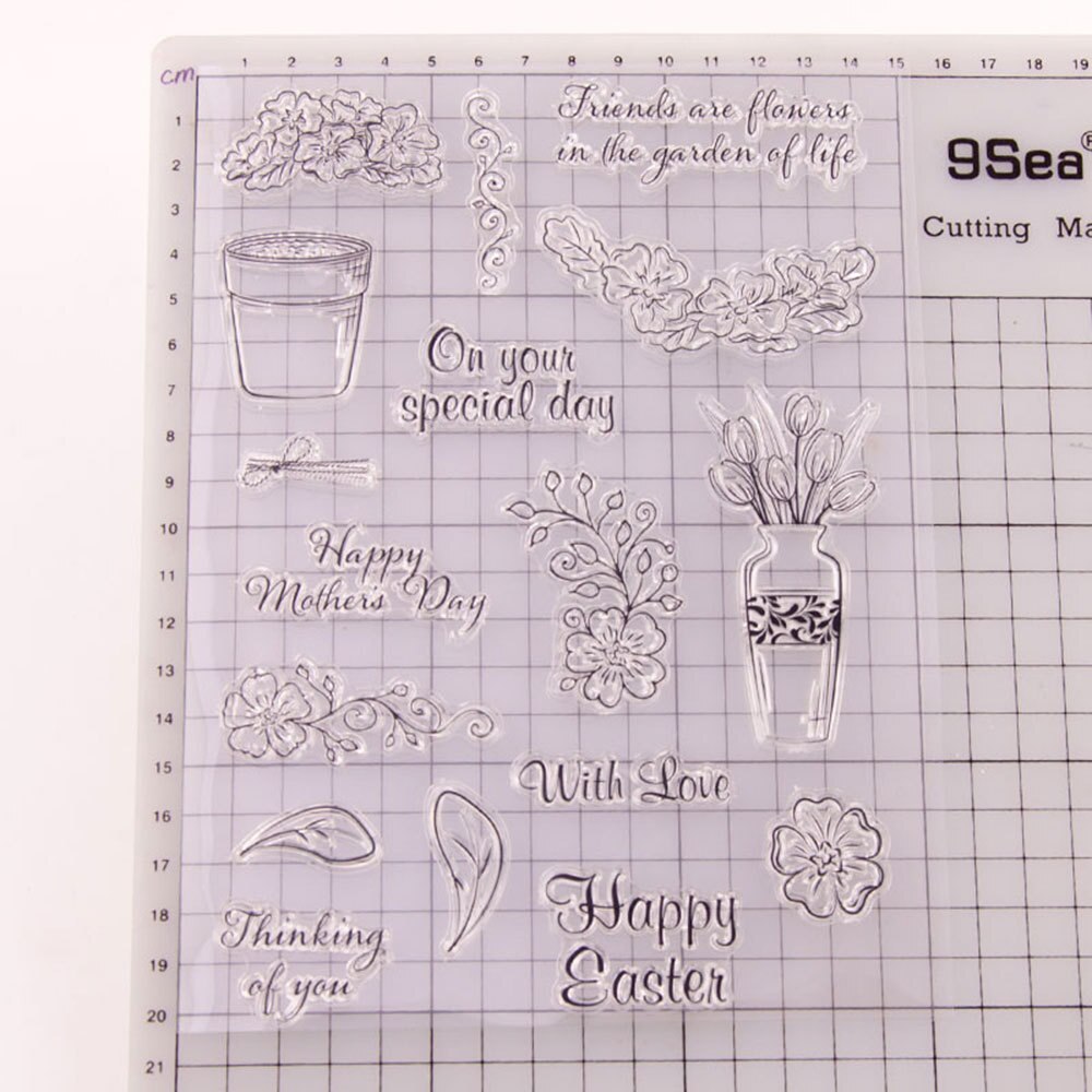 Flower animal Clear Stamps for Scrapbooking Tampons Transparents Seal Background Stamp Card Making Diy: Red