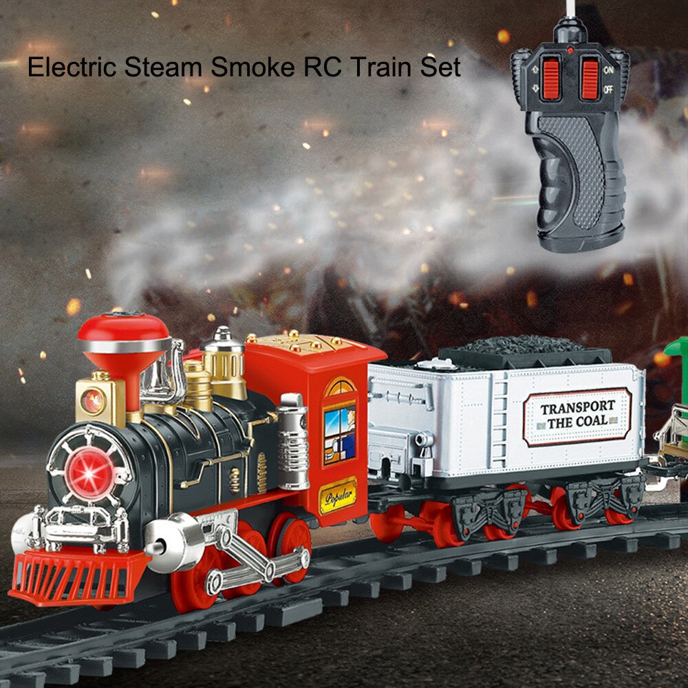 Afstandsbediening Vervoer Auto Elektrische Stoom Rook RC Trein Set Model Speelgoed