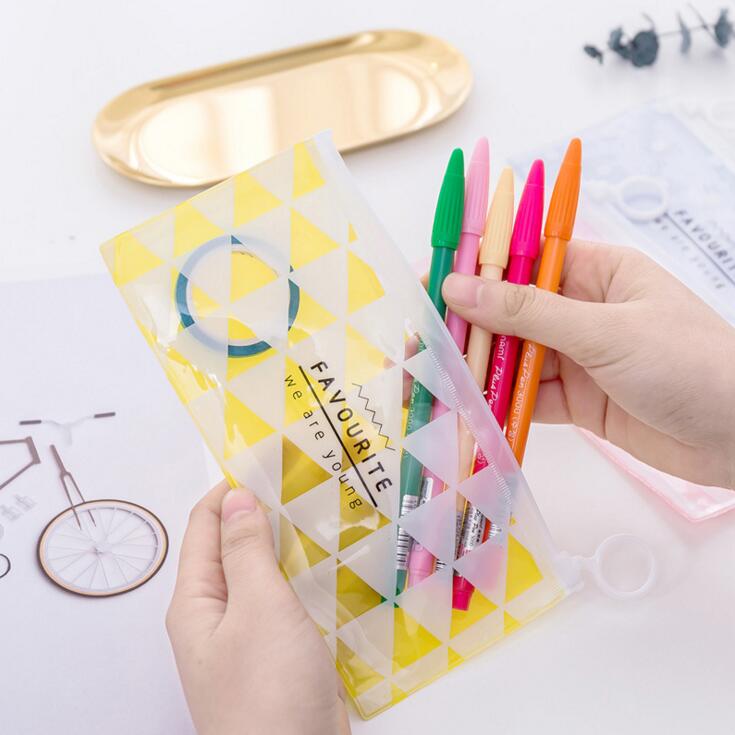 1 kpl koulupaperitarvikkeita ihana kawaii pvc kirjekuori pussin vastaanottamiseen tuoreet läpikuultavat kansipaperit