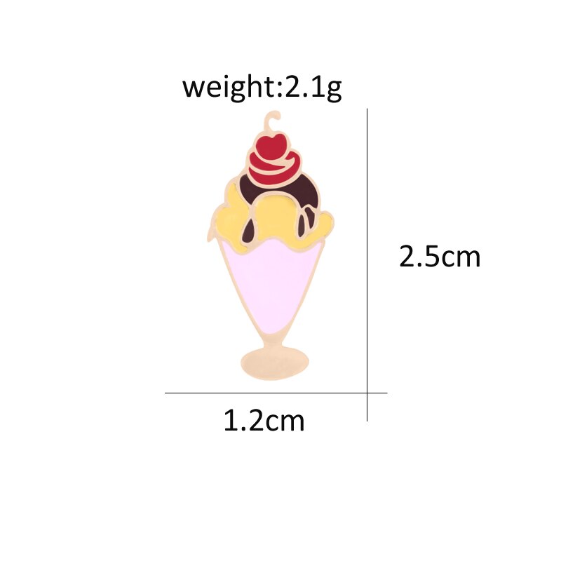 1 stücke Lebensmittel eis Kuchen Nachtisch Karikatur Symbole Rucksack Tasche Broschen Jacken Revers Stifte Metall Abzeichen Mädchen Frauen schmuck: Eis Creme 9