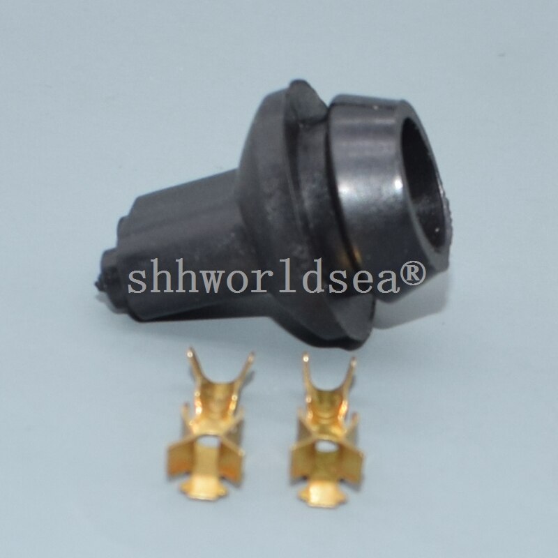 Shhworldsea 2 stk  t10 w5w t5 blød pære holder adaptere kabel led pære stik sokkel kile base pære stik: T10-6---2 sæt
