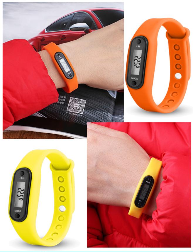 Unisex LCD Run Step Watch Bracelet Pedometer Calorie Counter Digital Measuring Walking Distance Life waterproof Watches