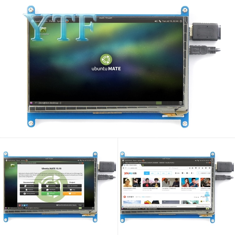 7 inch LCD capacitive touch display Raspberry Pi 4B 2 3 B + plus screen 1024X600mm