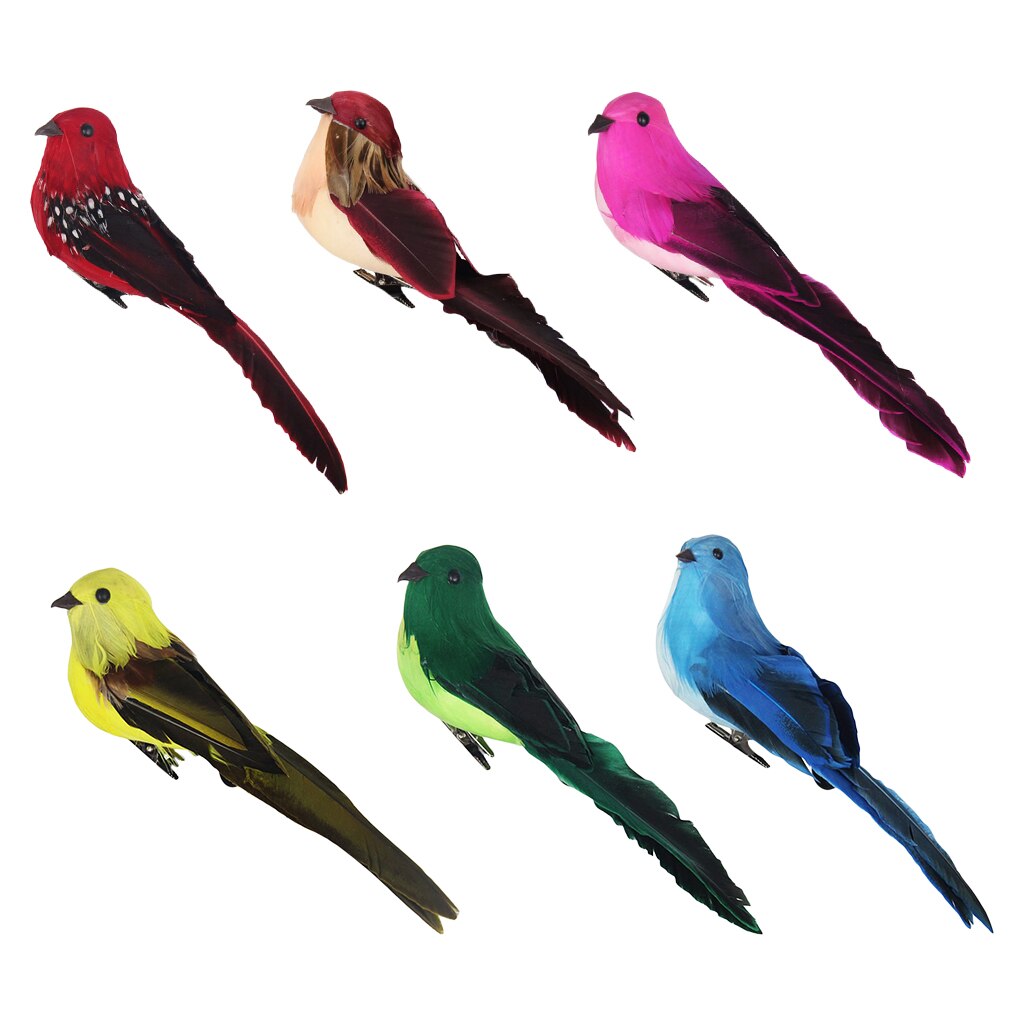 Kleuren Kunstmatige Veer Schuim Vogels Met Klem Tuin Tree Decor