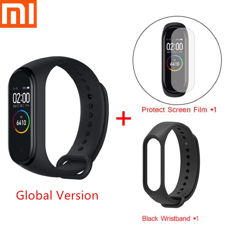 Versione globale Xiaomi Mi Band 4 Smart Bracelet impermeabile Fitness Tracker Sport Smart Band schermo AMOLED Bluetooth smartband: Global Black Set