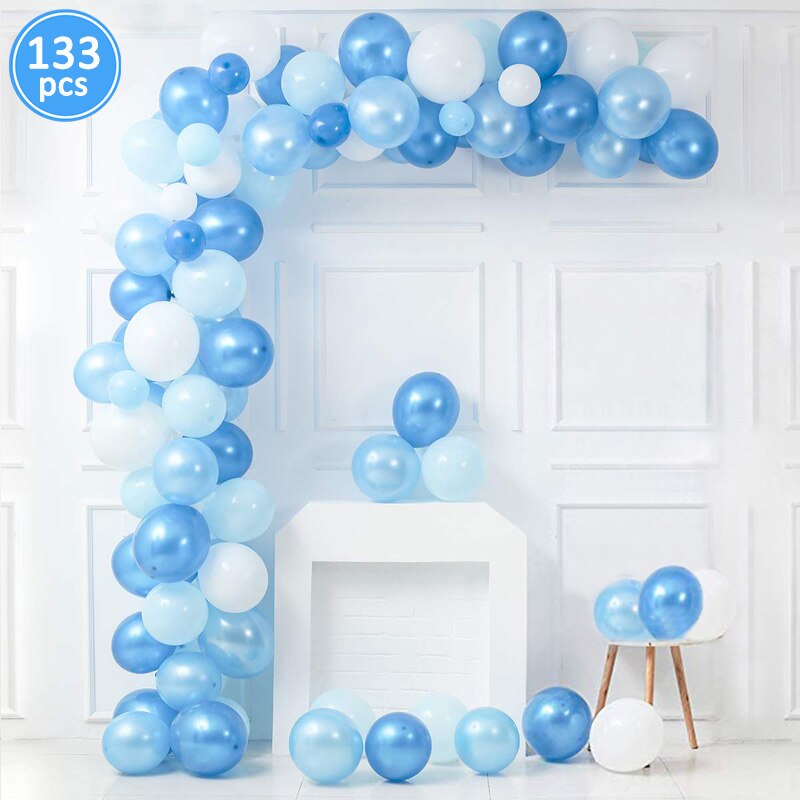 Confeti látex globos mixtos Banner primer Feliz cumpleaños 1 er niños bebé niño niña decoraciones mi 1 año suministros guirnalda: Gris claro