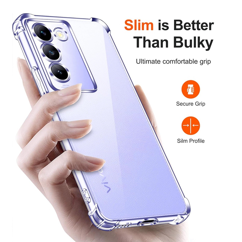 Funda de TPU a prueba de golpes de cuatro esquinas para VIVO V40 SE V30 Lite 5G V30e V29 Pro V29, funda protectora transparente