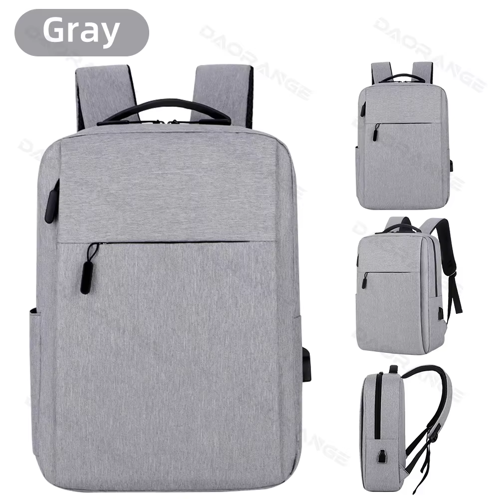 Laptopveske usb-ryggsekk til macbook luft pro lenovo asus hp dell stor kapasitet reise vanntett pc-deksel med flere lommer: Marineblå