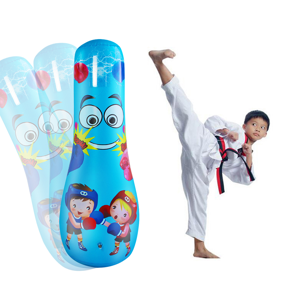 Bolsa de boxeo inflable para niños, saco de arena grueso de PVC, columna de vaso, juguetes deportivos, postes para golpear