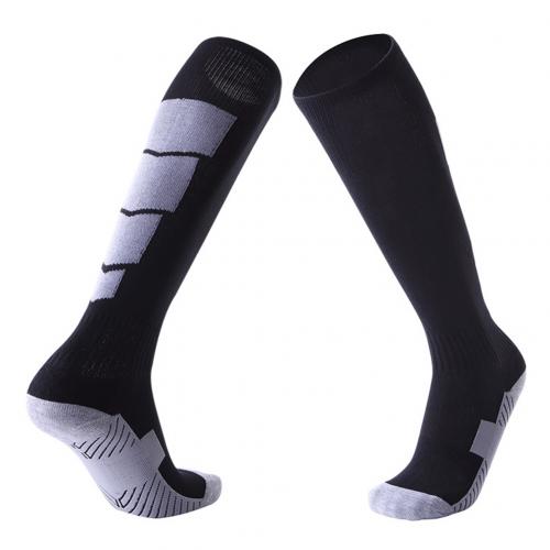 Adult Breathable Football Soccer Sports Training Men Sports High Tube Socks: Black
