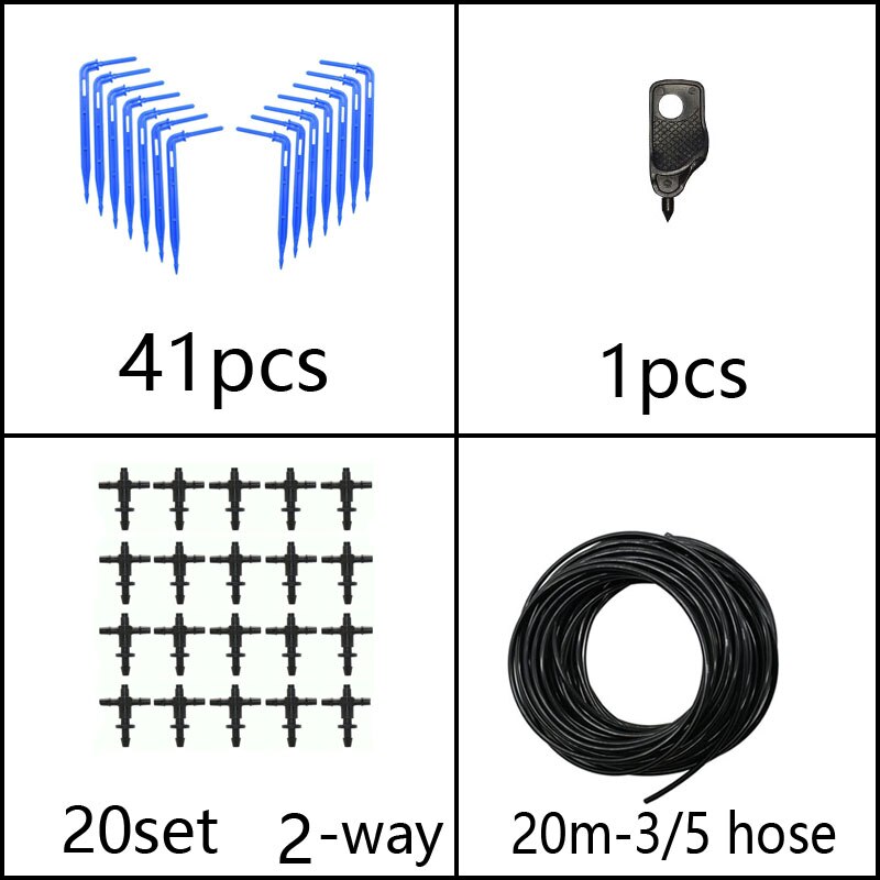 Drivhus drypp vanning 4- vei 3/5mm drypp pil 2- vei sender vanning vanning system for potte hage plen 10 sett /20 sett: 2 veis