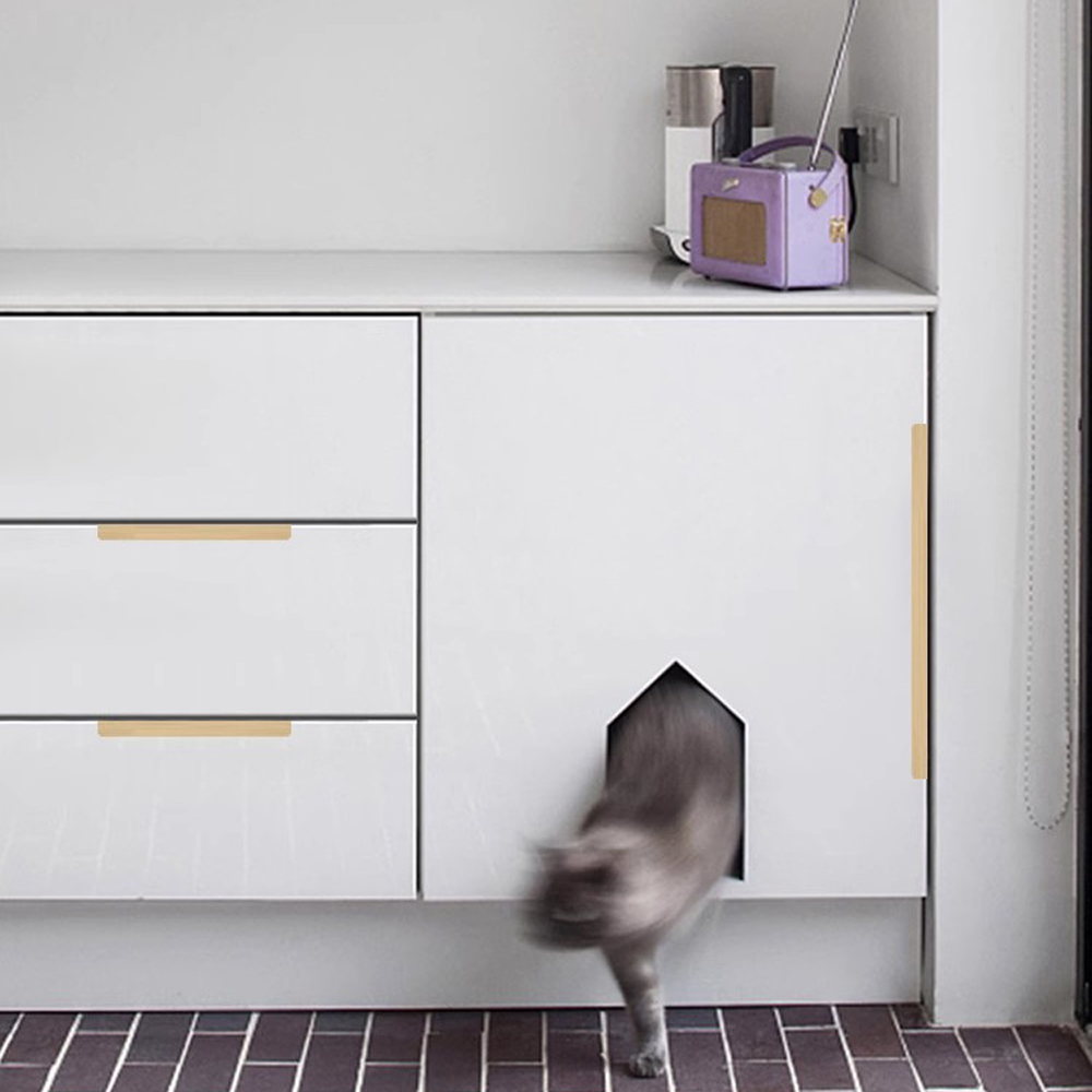 Tiradores ocultos para gabinetes de cocina, cómoda, cajón y armario, manija de puerta de armario de aleación de aluminio, herrajes para muebles