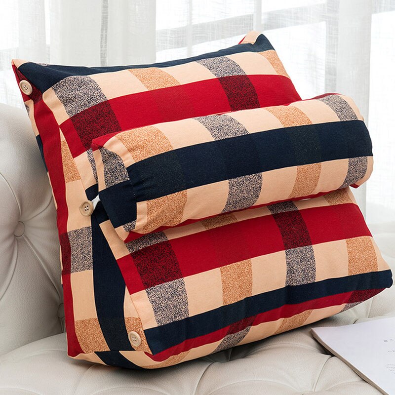 Triangular Backrest Cushion Cotton Linen for Chair Sofa Cushions Bed Rest Back Pillow Waist Cushion Office Home Decor 45x45x20cm