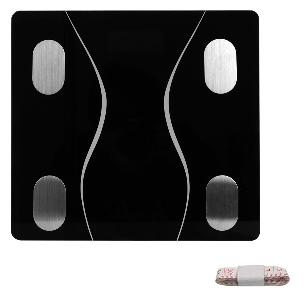 Body Fat Scale Electronic Balance Weighing Scale Bluetooth App LCD Display BMI Body Composition Analyzer Digital Bathroom Scale: black