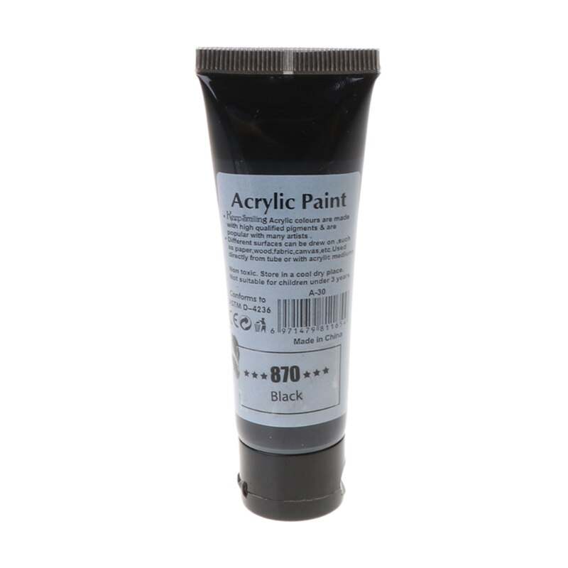 6 farver 30ml akrylmaling sæt tegning maleri pigment håndmaling  x6hb