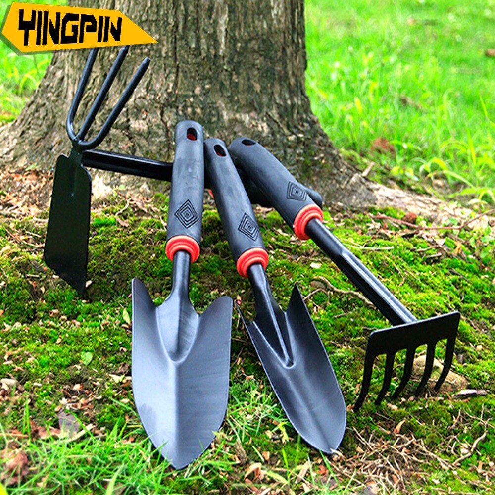 Spade Shovel Harrow Set Gardening Tools Potted Plants Maintenance Suit With Wooden Handle Garden Tool.