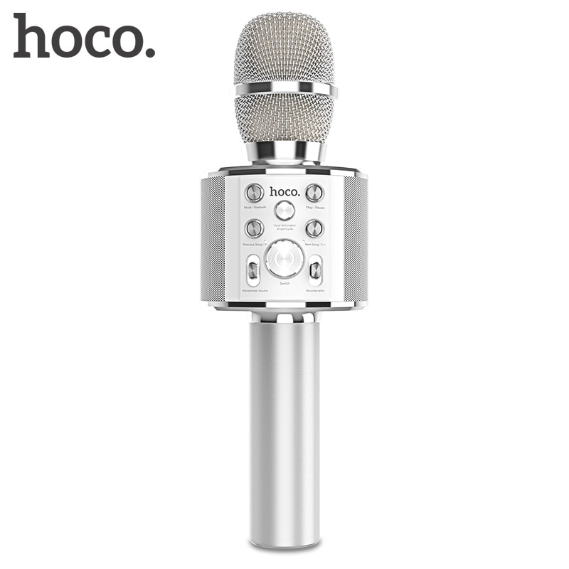 Hoco Karaoke Microfoon Bluetooth Draadloze Condensator Microfone Professionele Mobiele Telefoon Ktv Mic Muziekspeler Voor Ios Android