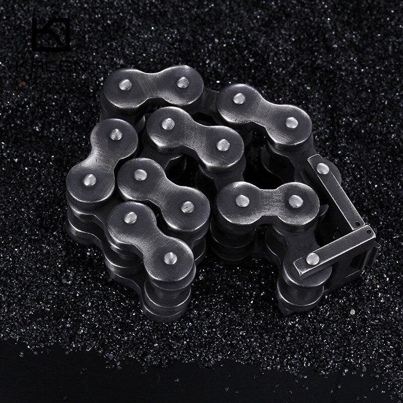 Kalen Punk Brushed Bike Chain Bracelet Oxidized Dark Bicycle Chain Men Bracelet Male 316L Stainless Steel Hand Chain
