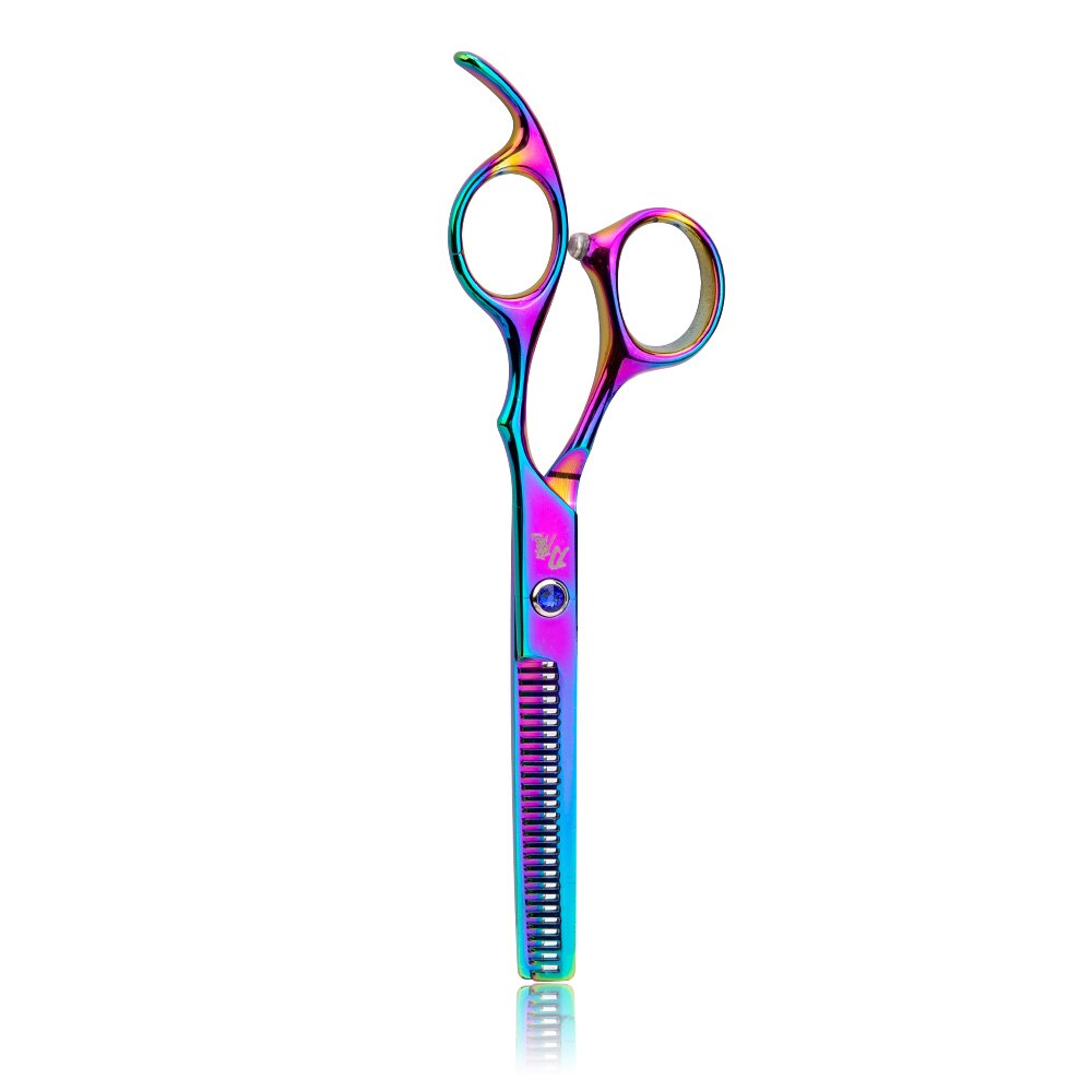 Hair Scissors 6.0 Hairdressing Scissors Thinning Barber Scissor Set Hair Cutting Scissors hair scissors hairdresser: Colorful thining 1pc