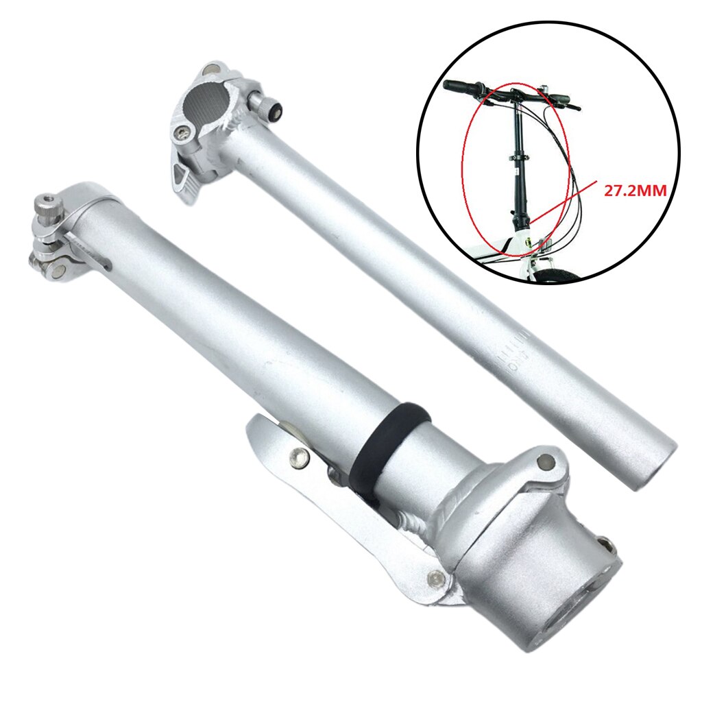 25.4mm Folding Bike Stem Adjustable Head Tube Replacement Adjustable Headtube Stem Bicycle Parts Silver