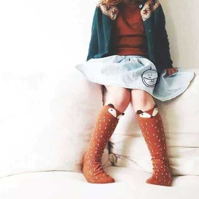 Baby Leeftijd 0-6y Over Knie Lange Kousen Sokken Cartoon Vos Kinderen Kids Knie Sokken Leuke Lange Katoen Kinderen Jongen School sok