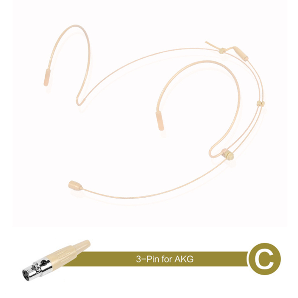Brand Double Earhook Headset Mic Headworn Microphone 3.5mm 3 Pin 4 Pin Connector For Shure Microphone Firmly Wear Microphone: light yellow