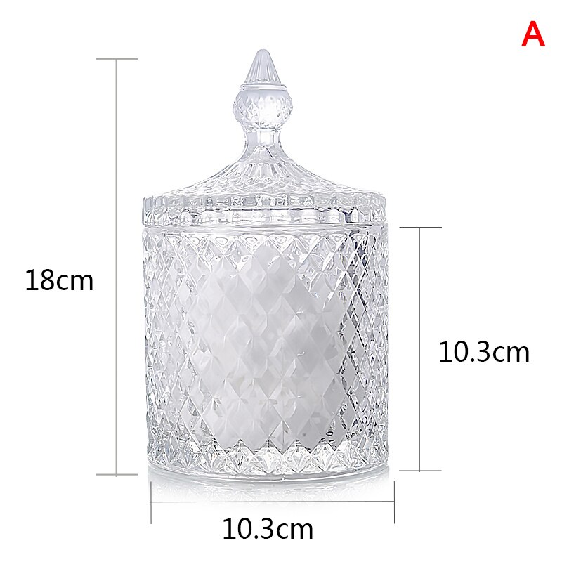 Färgglad burk i romersk stil kristallglas täckt förvaringsburk sockerlåda smycken burk godisburk heminredning lks 99: Grön