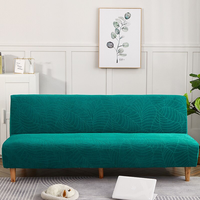 Vedenpitävä vuodesohvan päällinen jacquard yksivärinen sohvan päällinen olohuone joustava all-inclusive sohvapäällinen ilman käsinojia