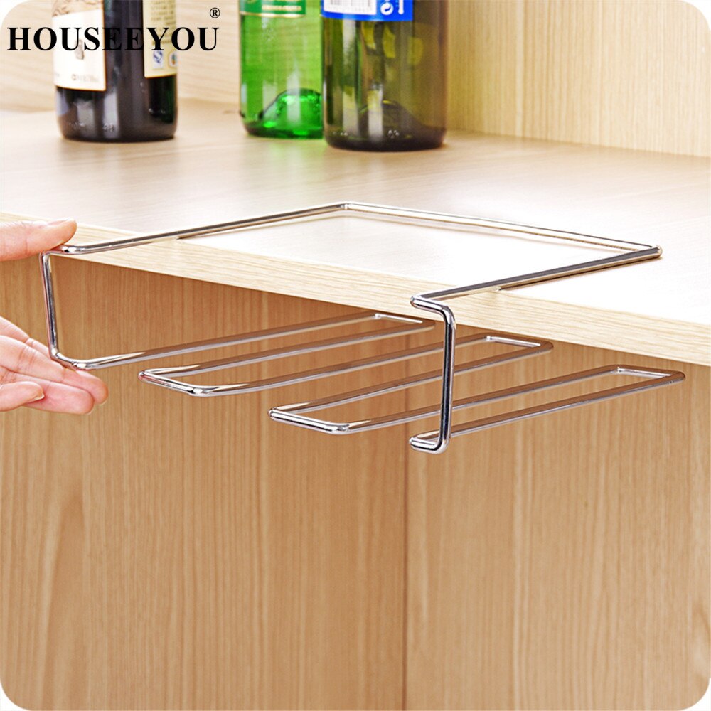 Wine Rack Holder Cabinet Wall Storage Organizer Hanging Holder Stainless Steel Wine Glass Cup Bar Hanger Shelf