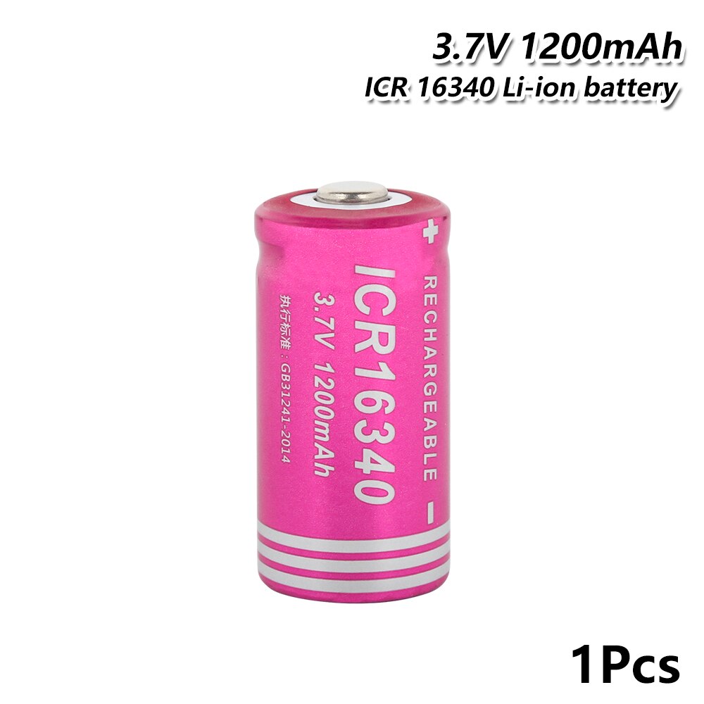 100% Originele 18650 Li-Ion Oplaadbare Batterij ICR-16340 Lithium 1200Mah 3.7V Batterij Voor Led Lantaarn Zaklamp Knop Top Mobiele